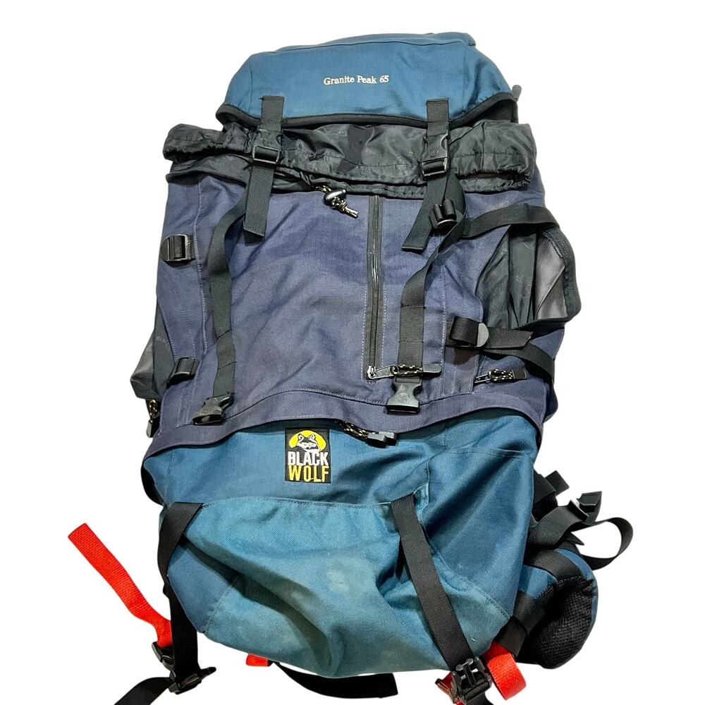 Vintage Black Wolf Granite Peak 65 Hiking Backpack Internal Frame Rucksack 65L